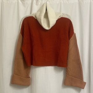 Color Block Cropped Sweater